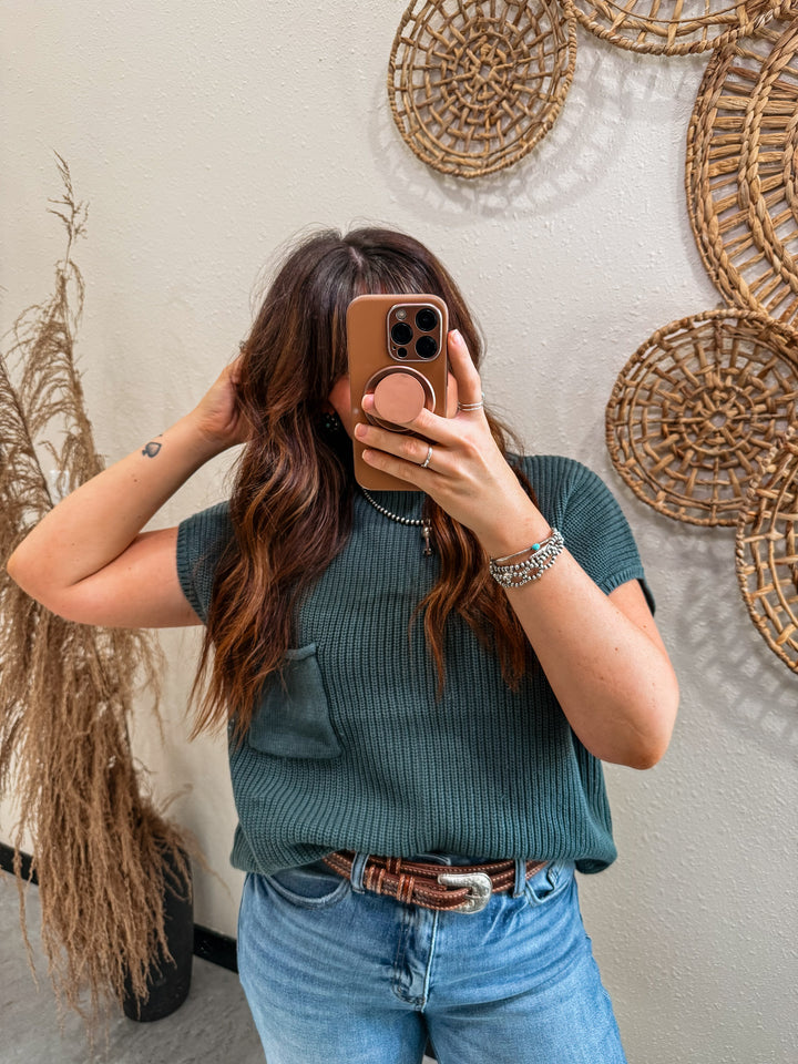 Sedona Knit Vest: Ash Jade