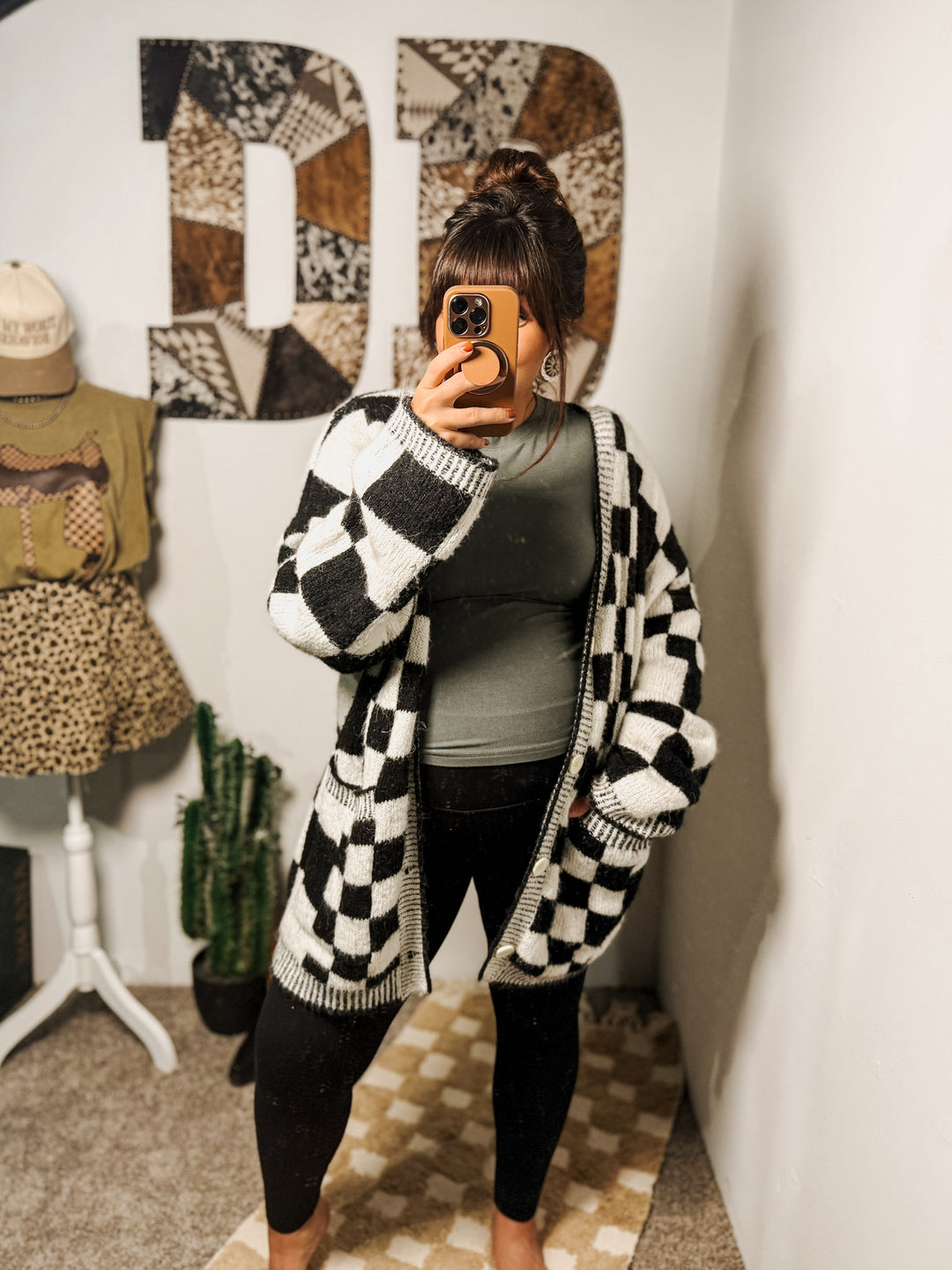 Kiki Checkered Cardigan