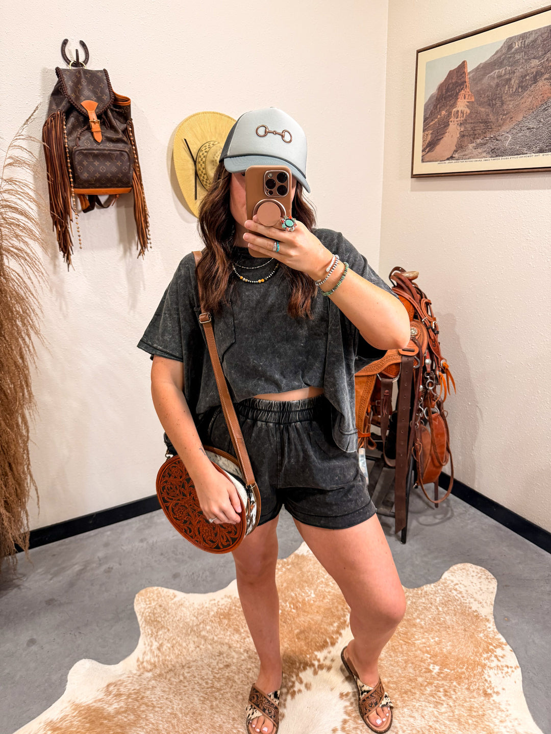 Copper Bit Trucker Hat: Grey