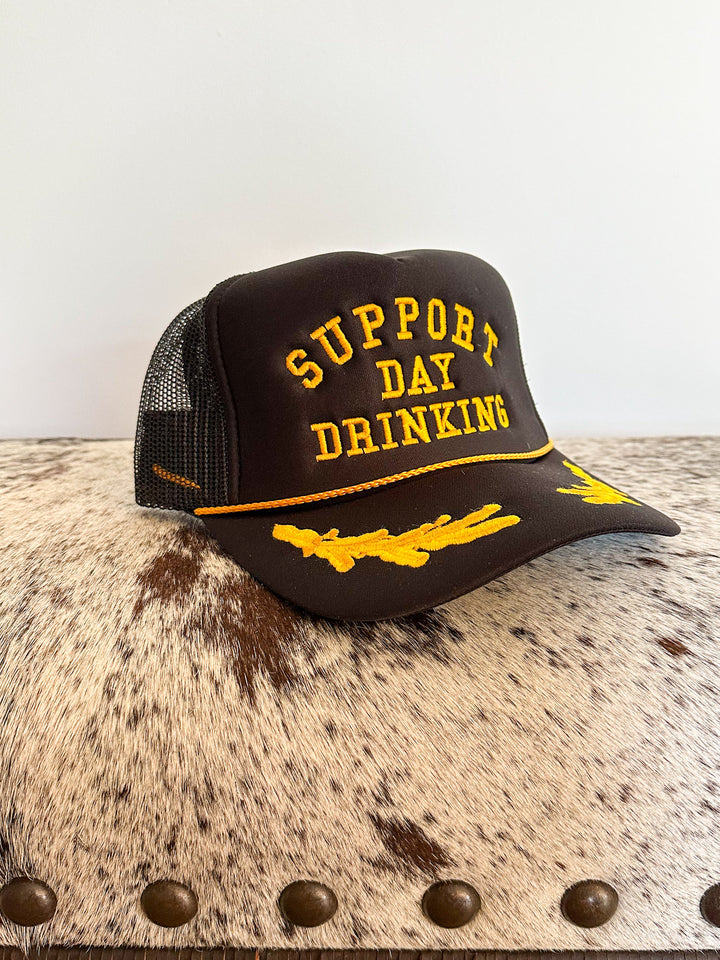 Support Day Drinking Captain Trucker Hat