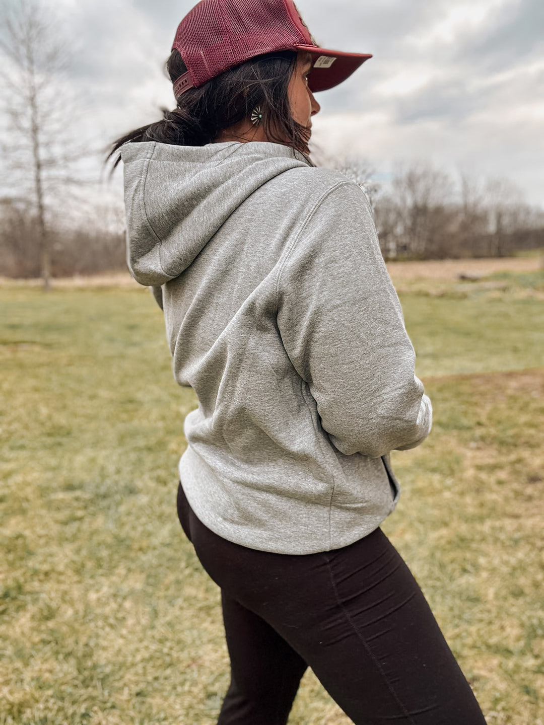 Ariat: 1/2 Zip Hoodie: Grey