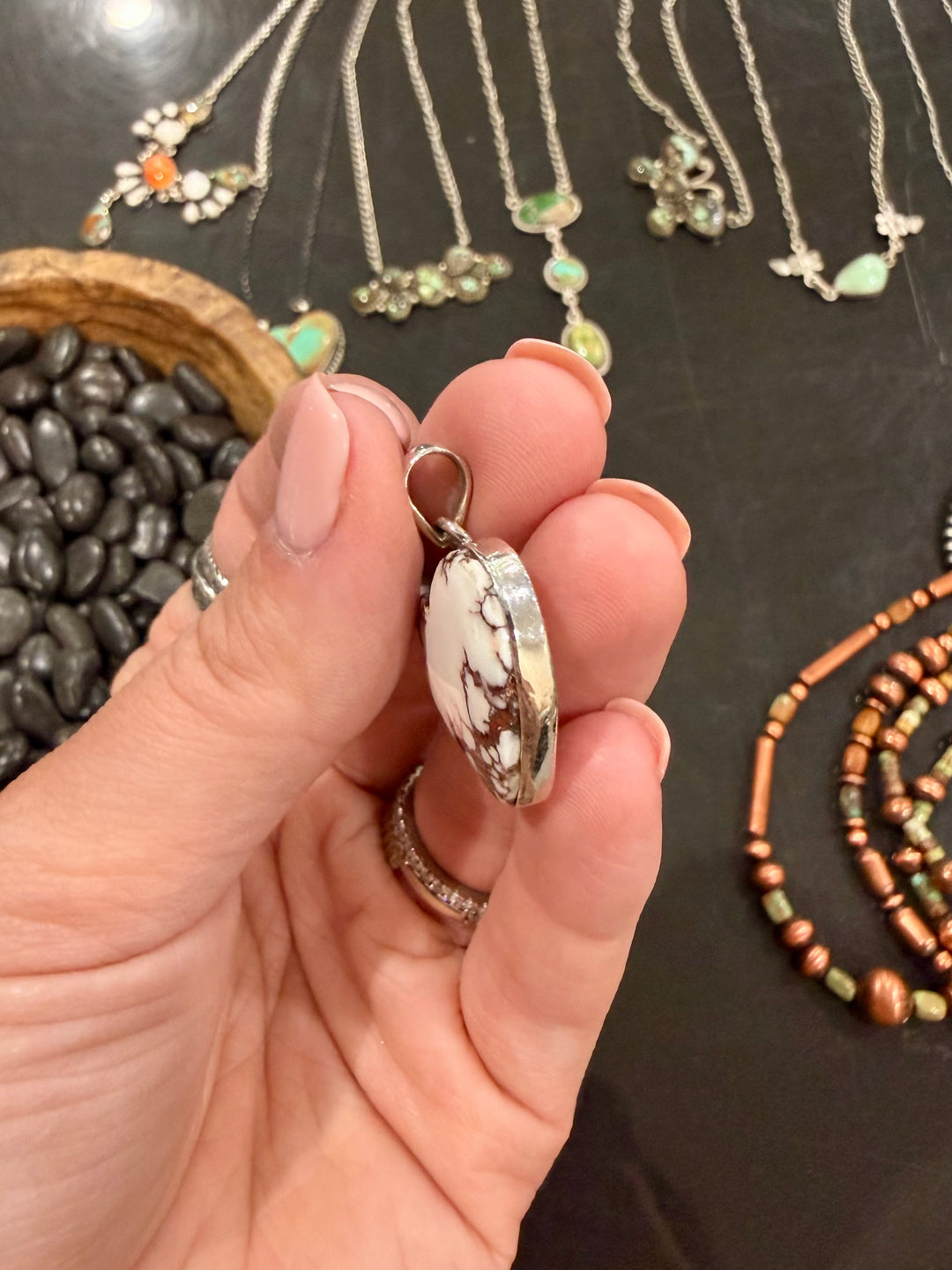 White Buffalo Heart Pendant