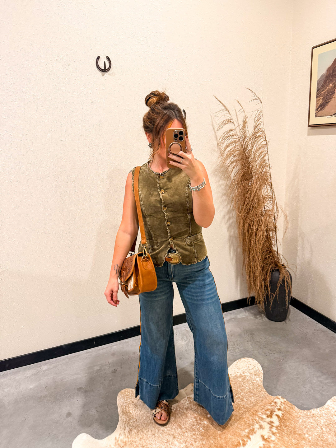 Corduroy Scallop Vest Top