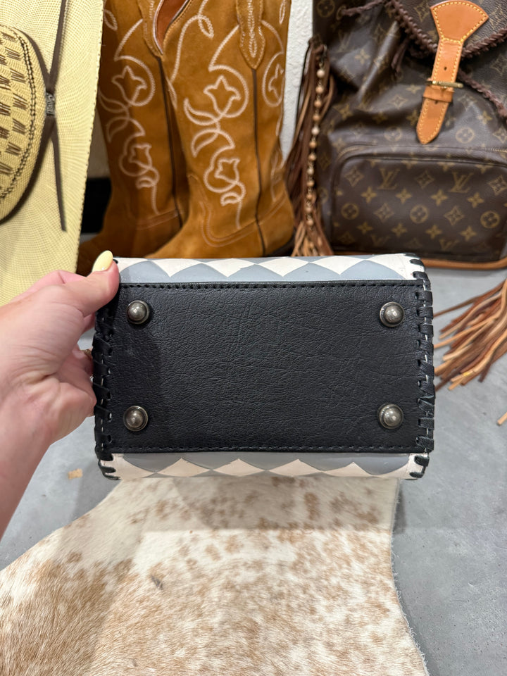 Grey Check Mini Speedy Purse