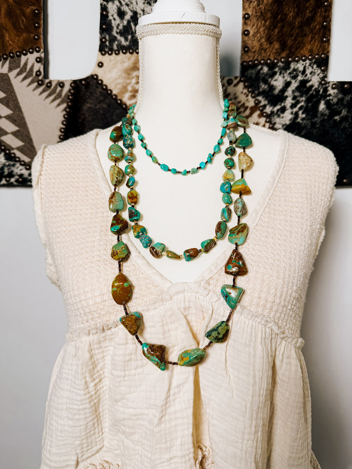 34” Turquoise Nugget Necklace