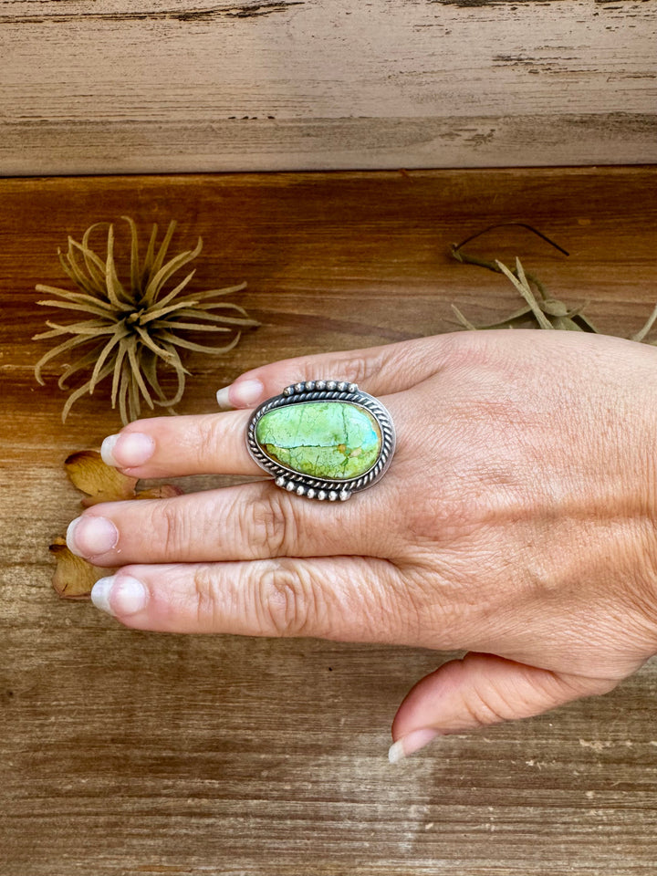 Green Turquoise Ring - Adjustable