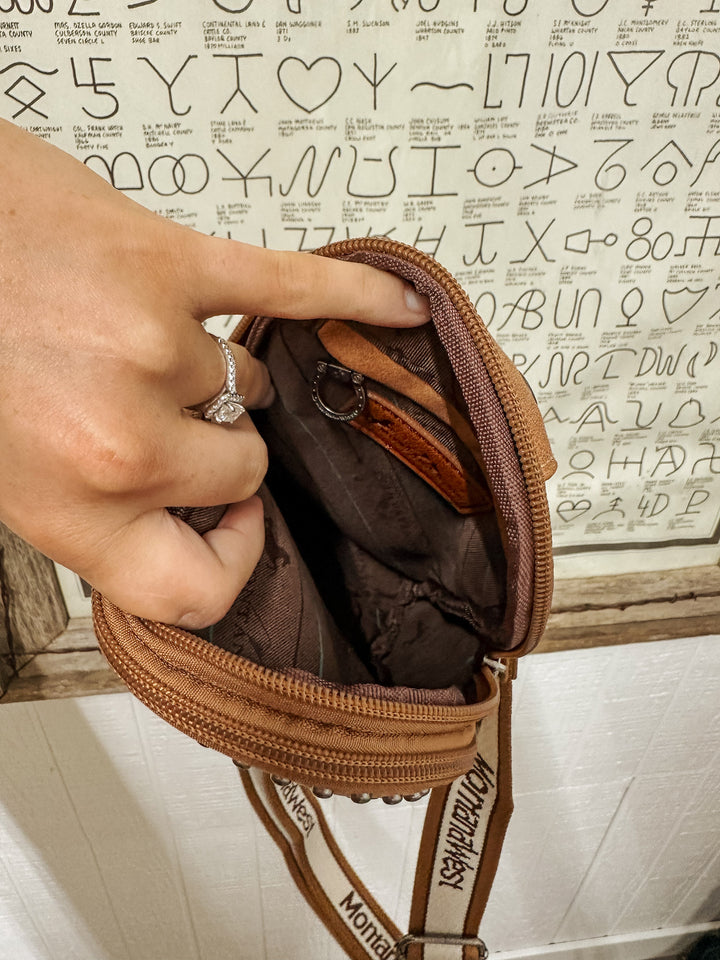 Montana Boot Stitch Sling Bag: Chestnut