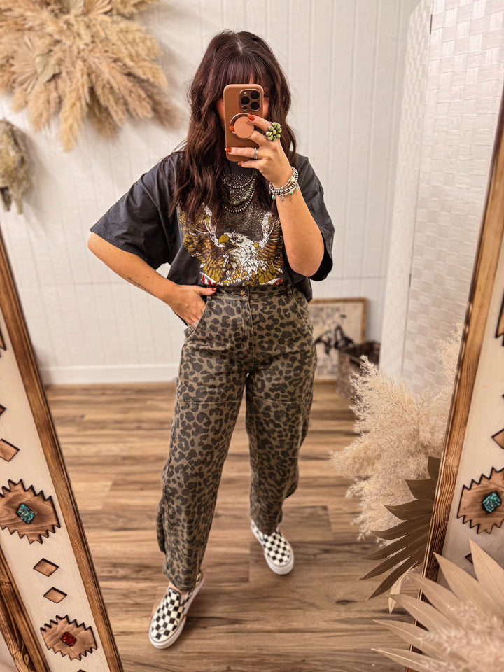 Leopard Barrel Jeans