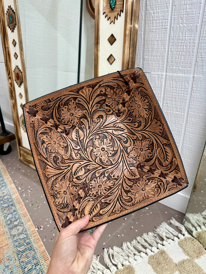 Tooled Leather Bowl