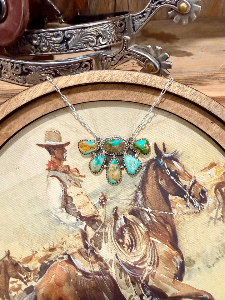 Dynasty Turquoise Cluster Necklace #2