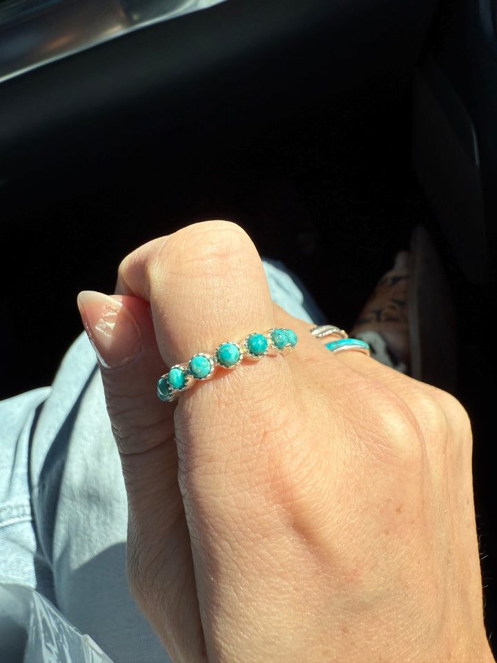 Kingman Turquoise Infinity Ring