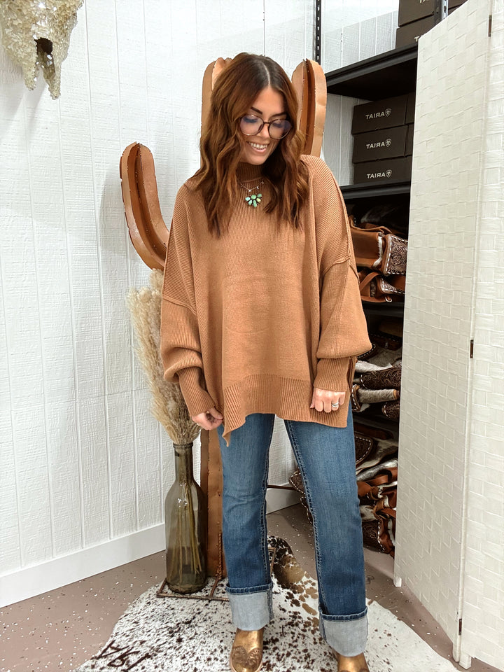 Kylie Sweater: Deep Camel