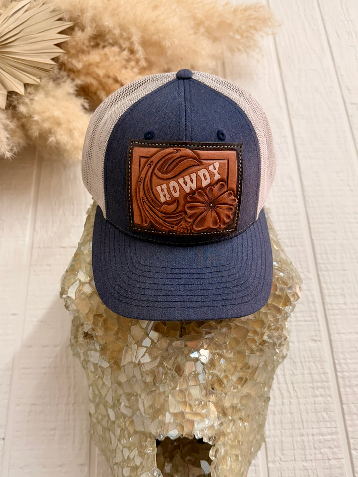 HOWDY Tooled Hat: Denim