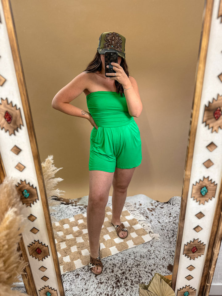 Essentials Romper: Kelly Green