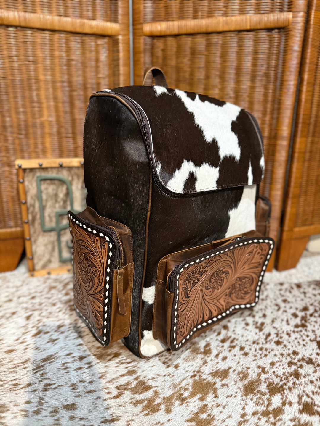 Evangeline Cowhide Backpack #53
