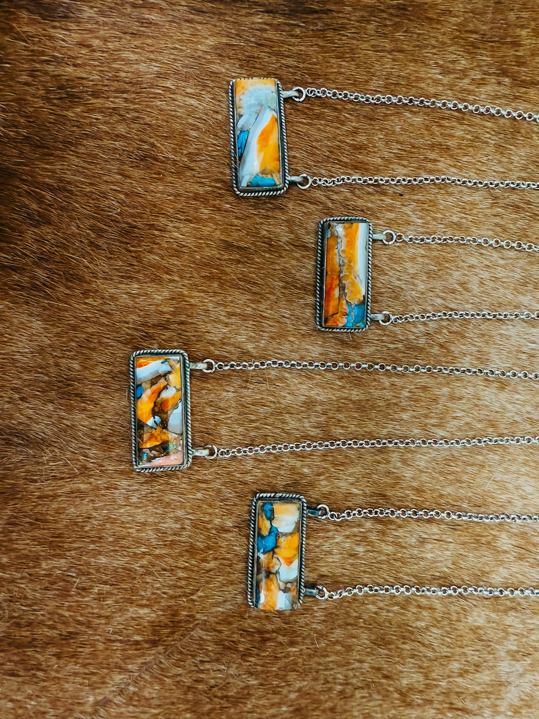 Spiny Turquoise Bar Necklace