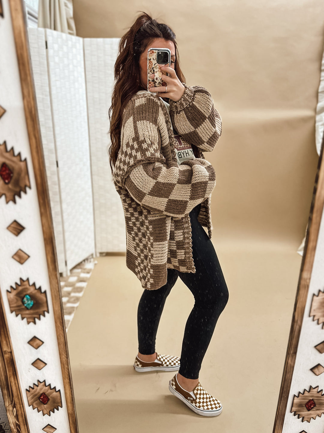 Check Mate Cardigan: Mocha