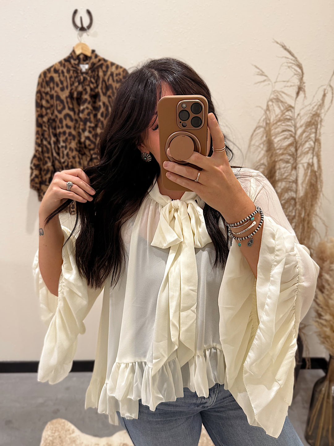 Saguaro Chiffon Top: Ivory