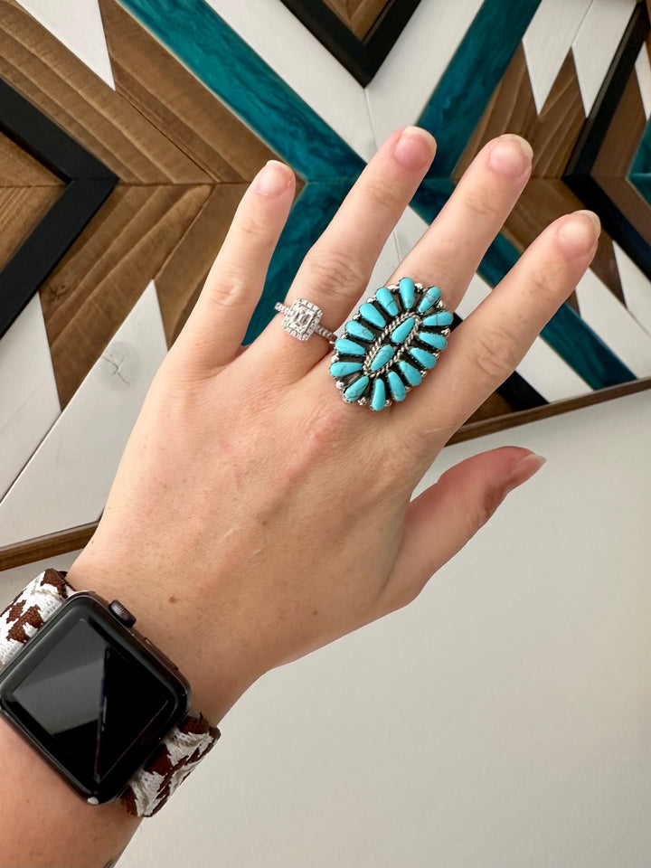 Long Beach Turquoise Cluster Ring