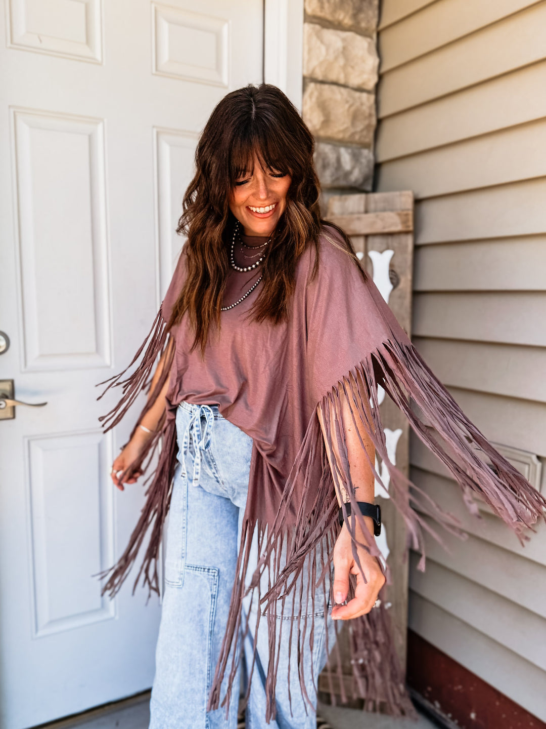 Fringe Tunic: Plum