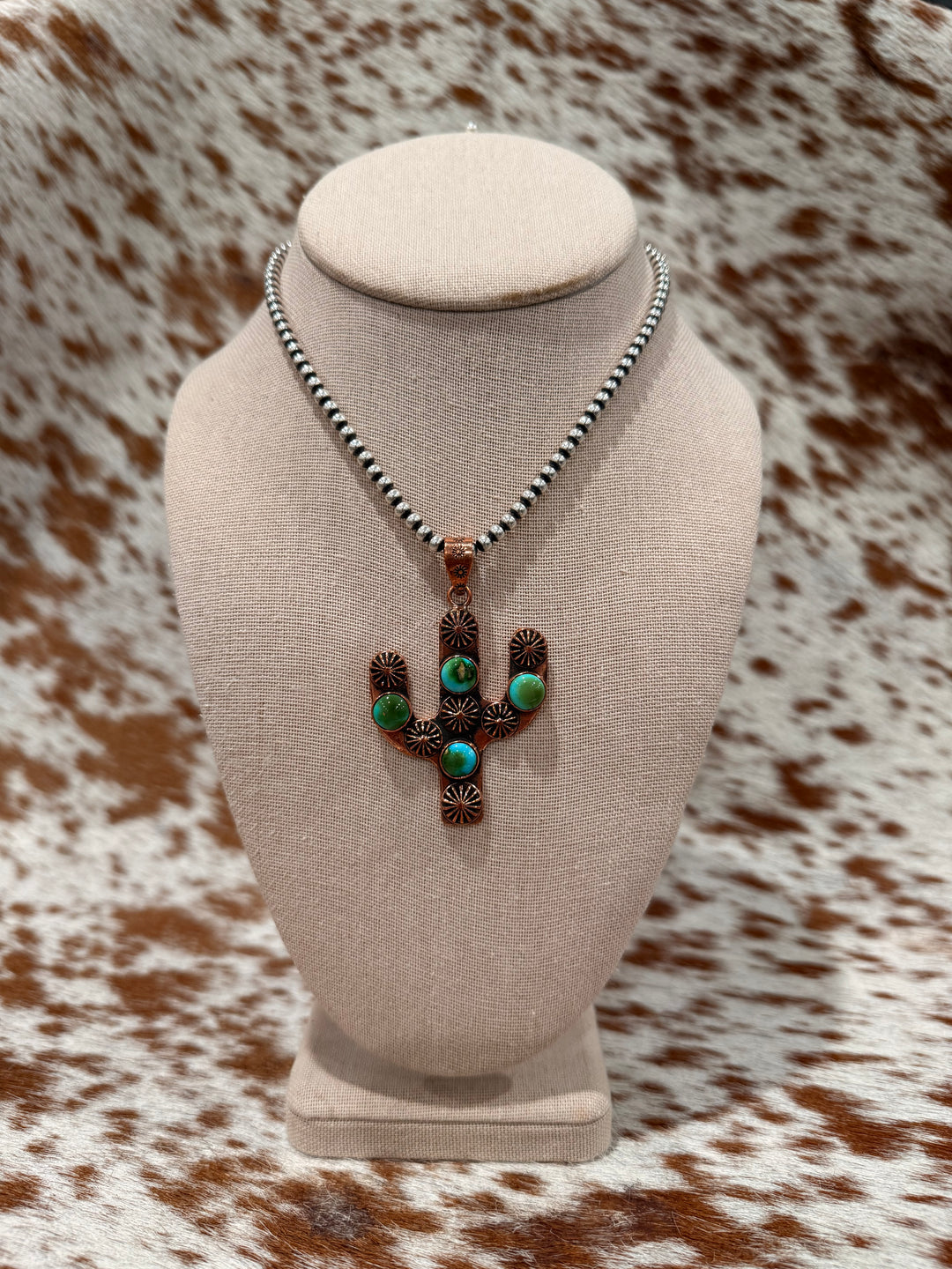 Sonoran & Copper Cactus Pendant