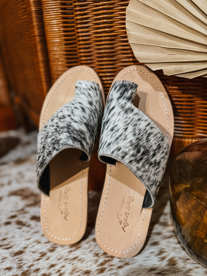 Agave Sky Cowhide Toe Sandal - Size 10