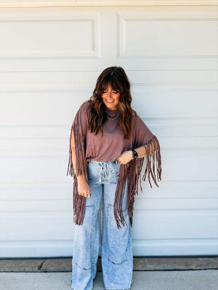 Fringe Tunic: Plum