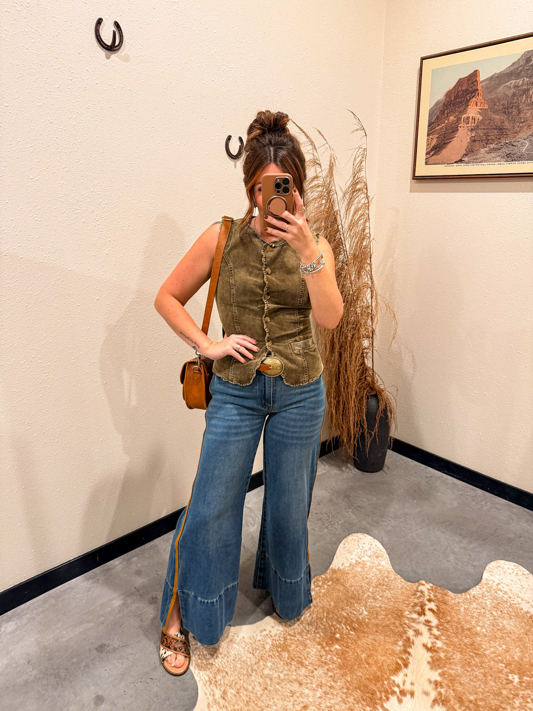 Corduroy Scallop Vest Top