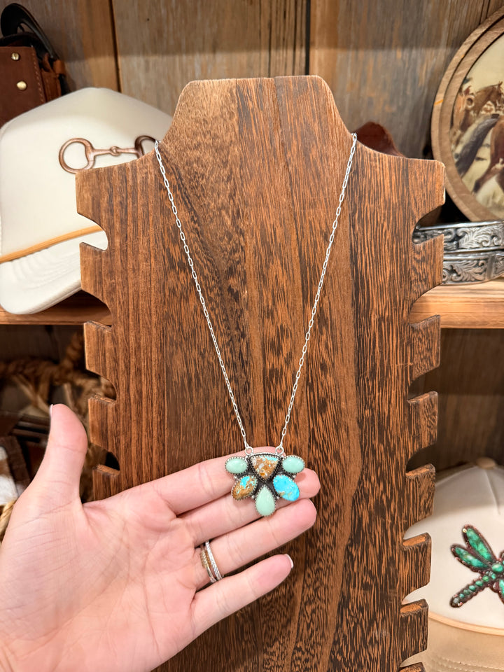 Dynasty Turquoise Cluster Necklace #1