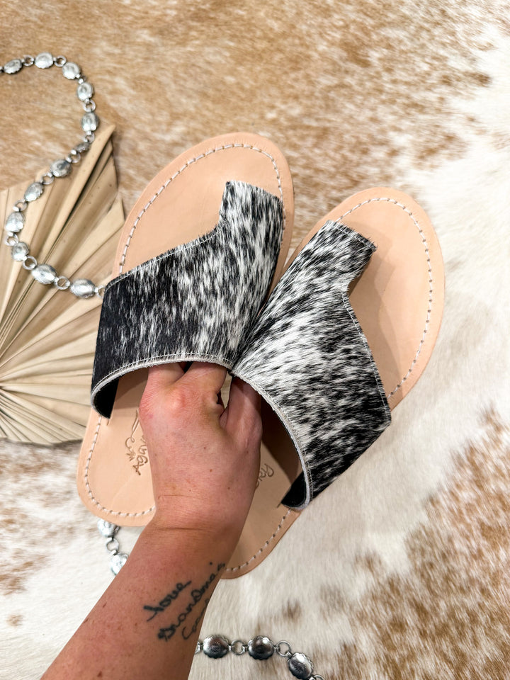 Agave Sky Cowhide Toe Sandal