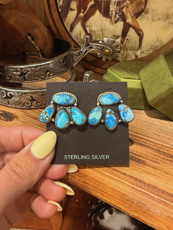 Golden Hills Turquoise Cluster Earrings