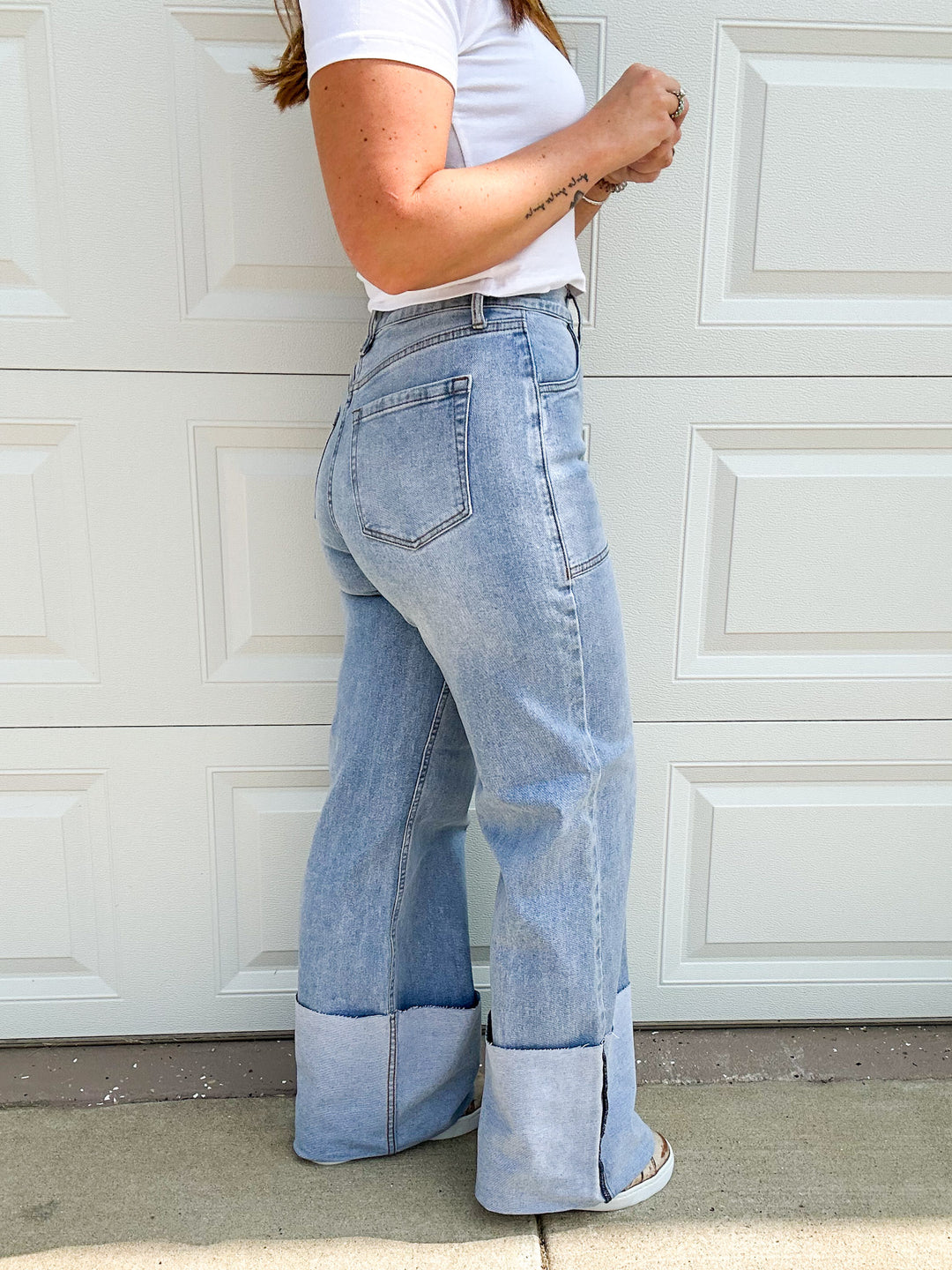 Wyatt Cuffed Wide Leg Jean