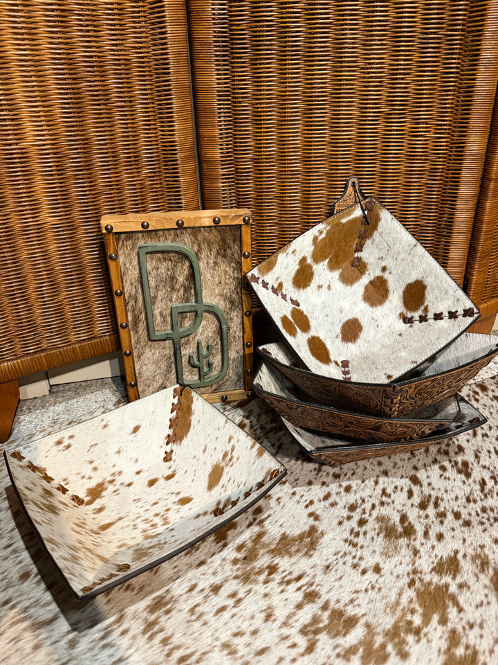 Cowhide & Leather Decorative Bowl