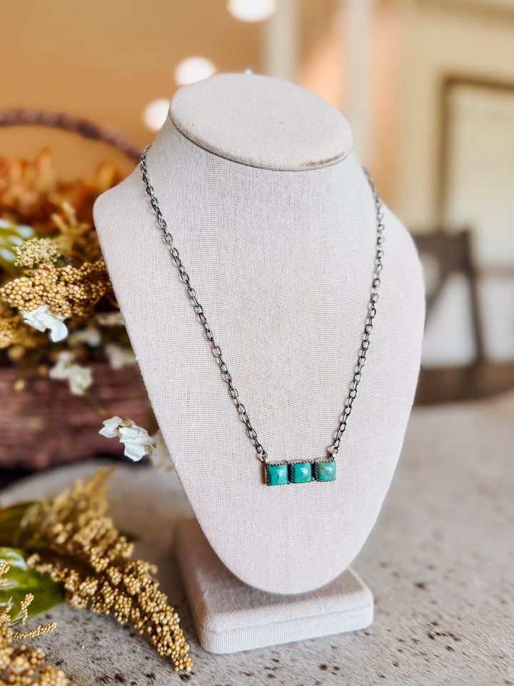 Square Bar Kingman Necklace