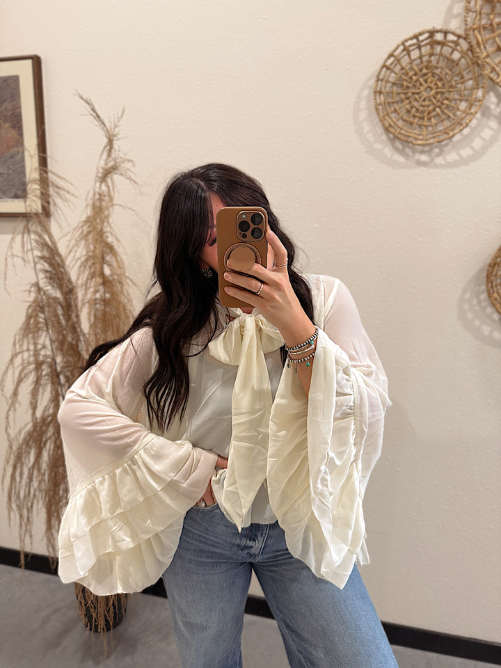 Saguaro Chiffon Top: Ivory