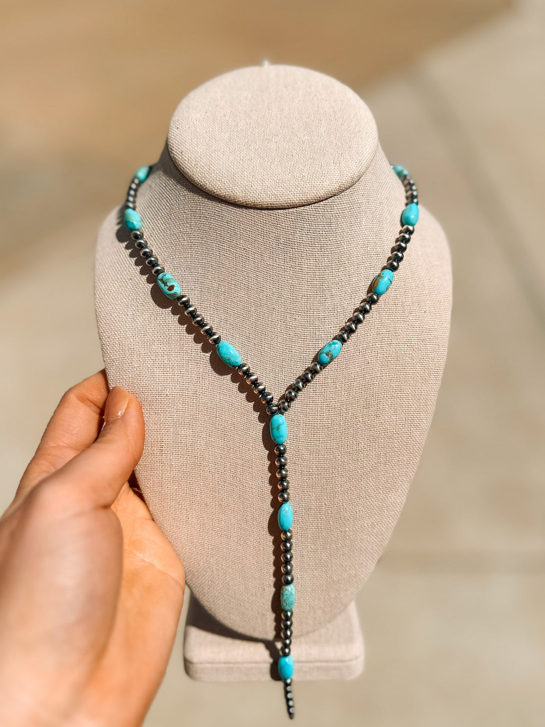 Chefs Kiss Lariat Turquoise Necklace