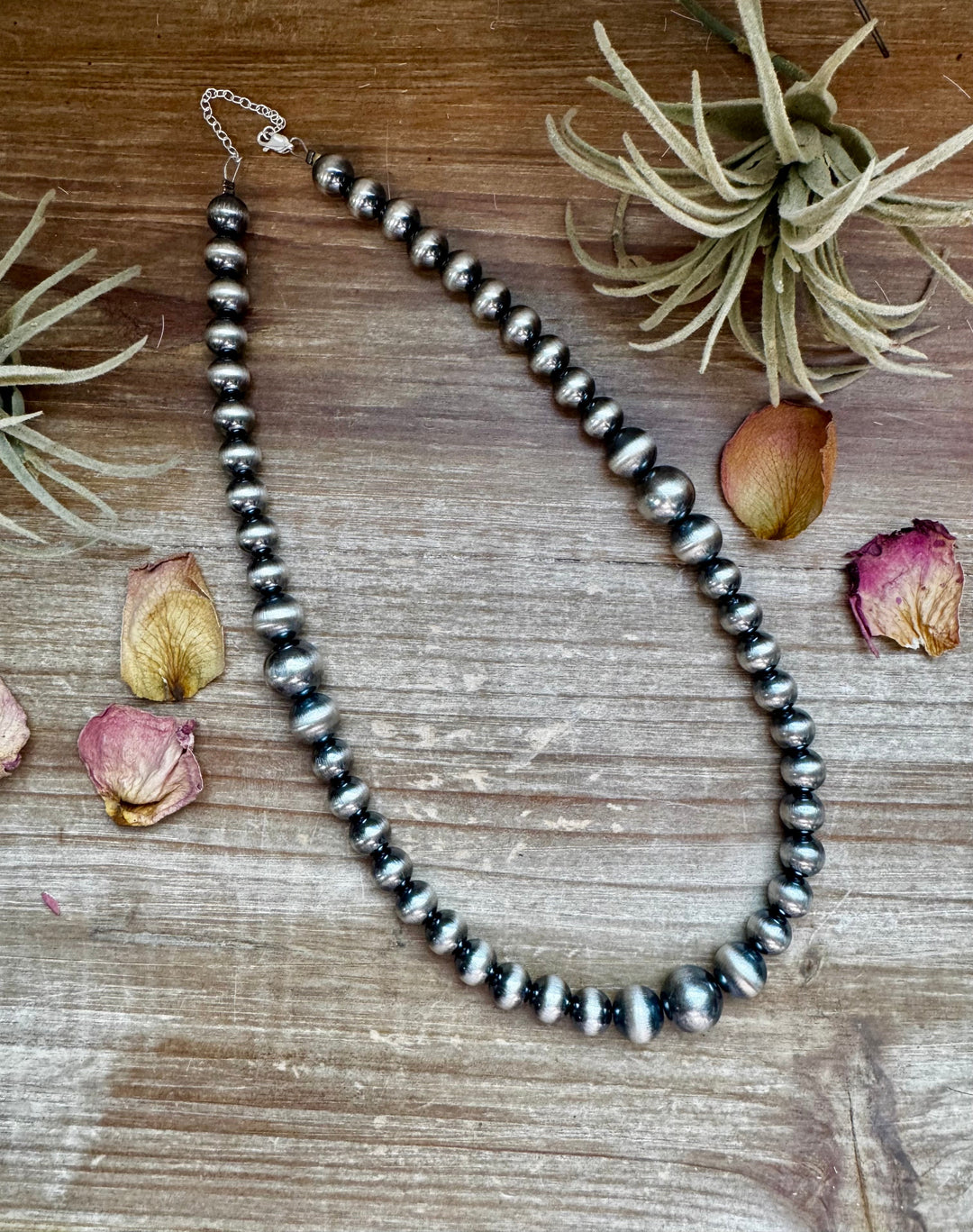 Graduated Silver Pearl Necklace - 20.5” - 10 to 14mm