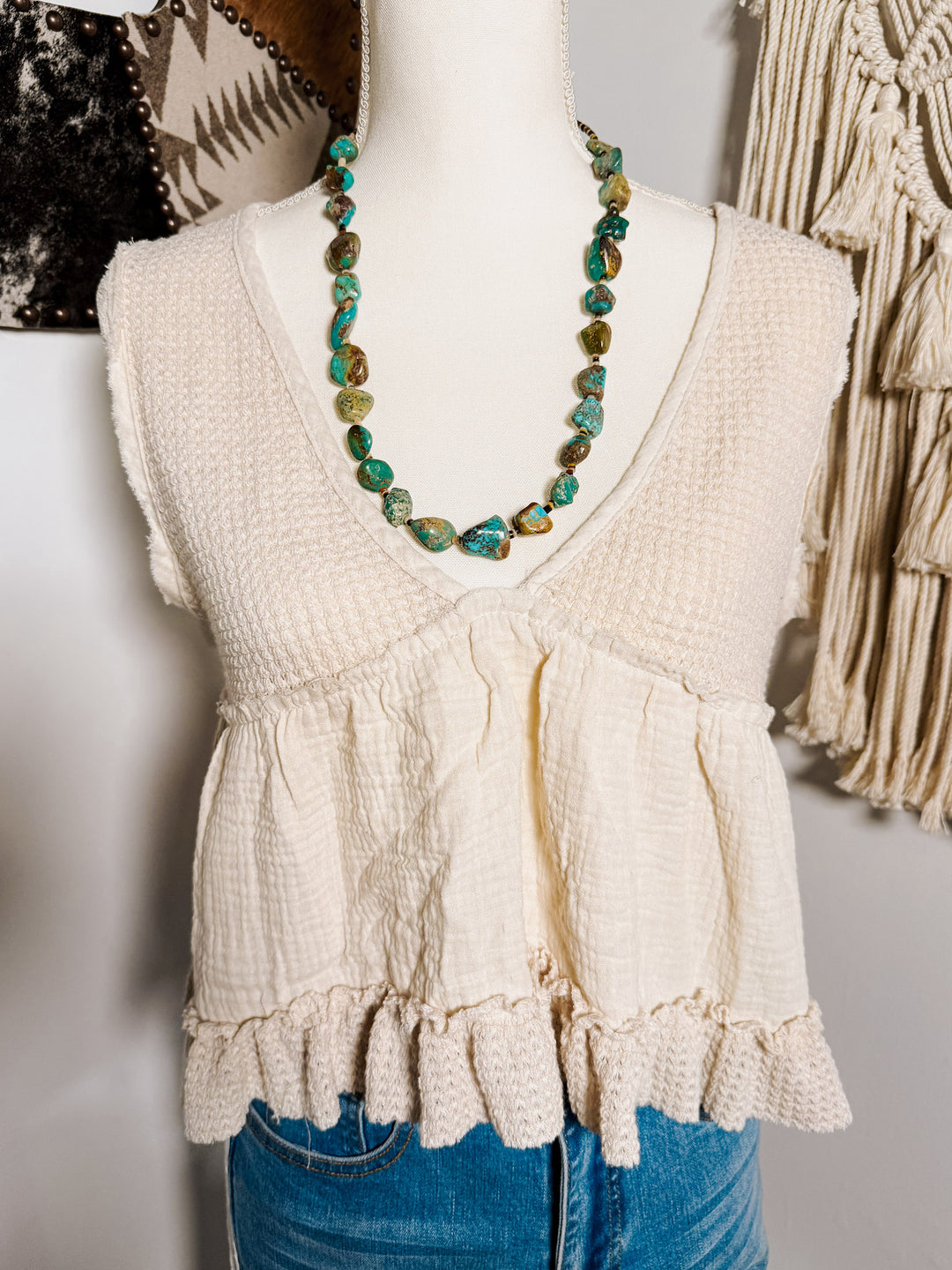 27” Turquoise Nugget Necklace
