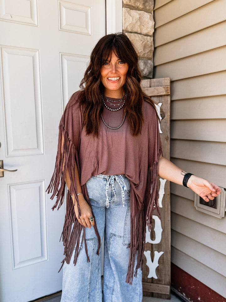 Fringe Tunic: Plum