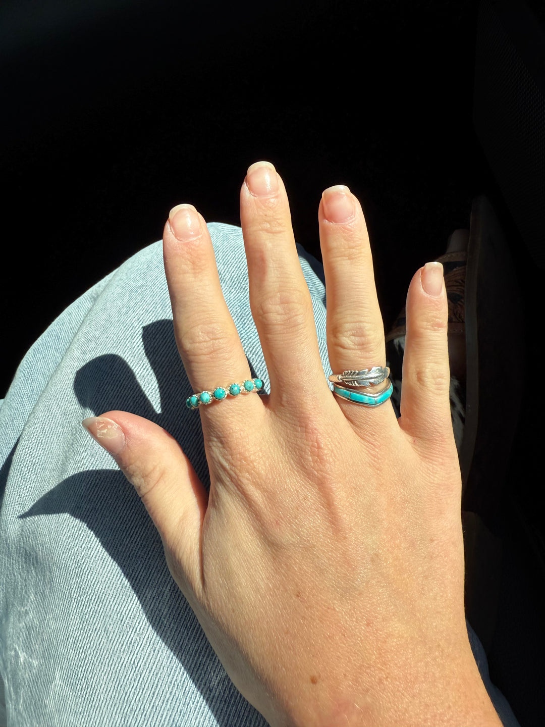 Kingman Turquoise Infinity Ring