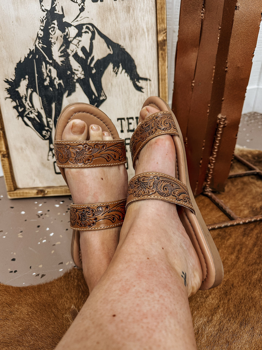 Terra Tooled Strap Sandals