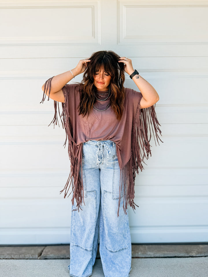 Fringe Tunic: Plum