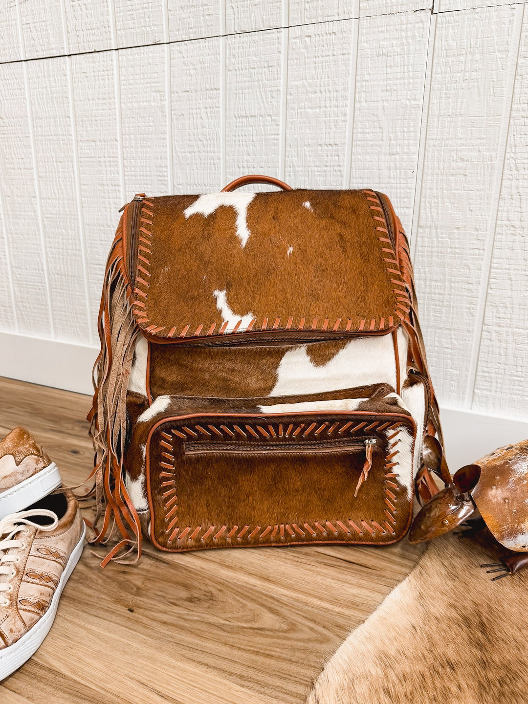 LuLu Fringe Cowhide Backpack