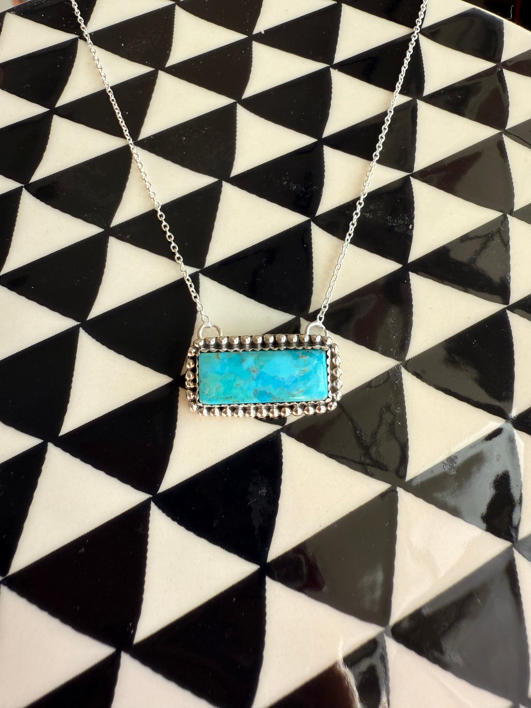 Kingman Turquoise Bar Necklace