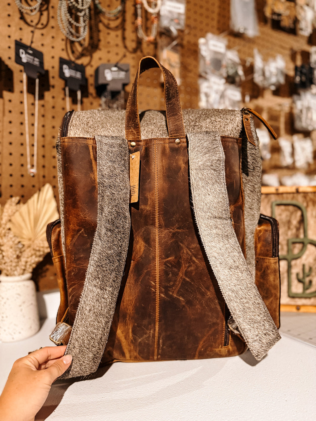 Evangeline Cowhide Backpack #46