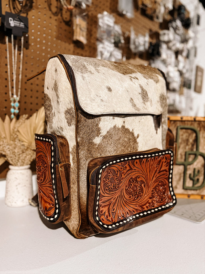 Evangeline Cowhide Backpack #11
