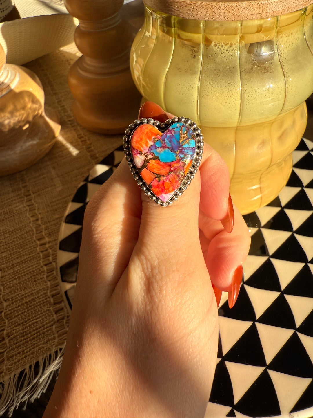 Heart Breaker Adjustable Ring: Dahlia #2