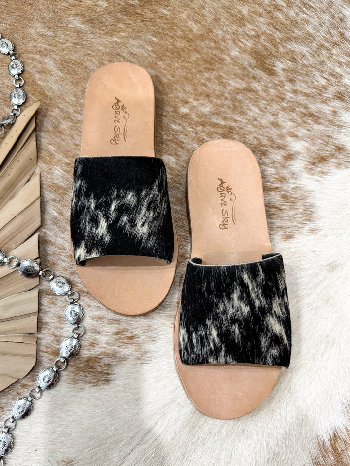 Agave Sky Cowhide Slide Sandal