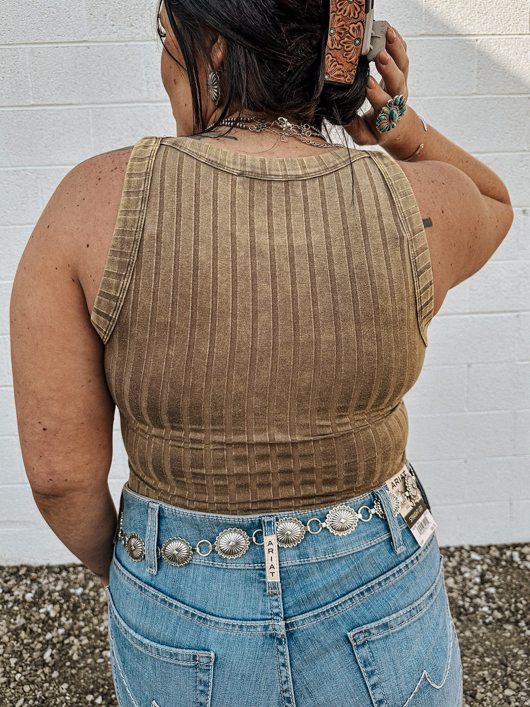 Ribbed Tank: Mocha