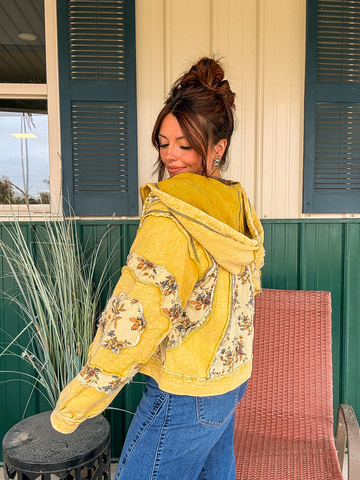 POL: Faye in Floral Zip Hoodie